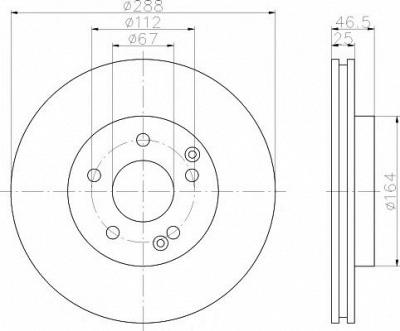 HELLA PAGID 8dd355107481 -  Тормозной диск